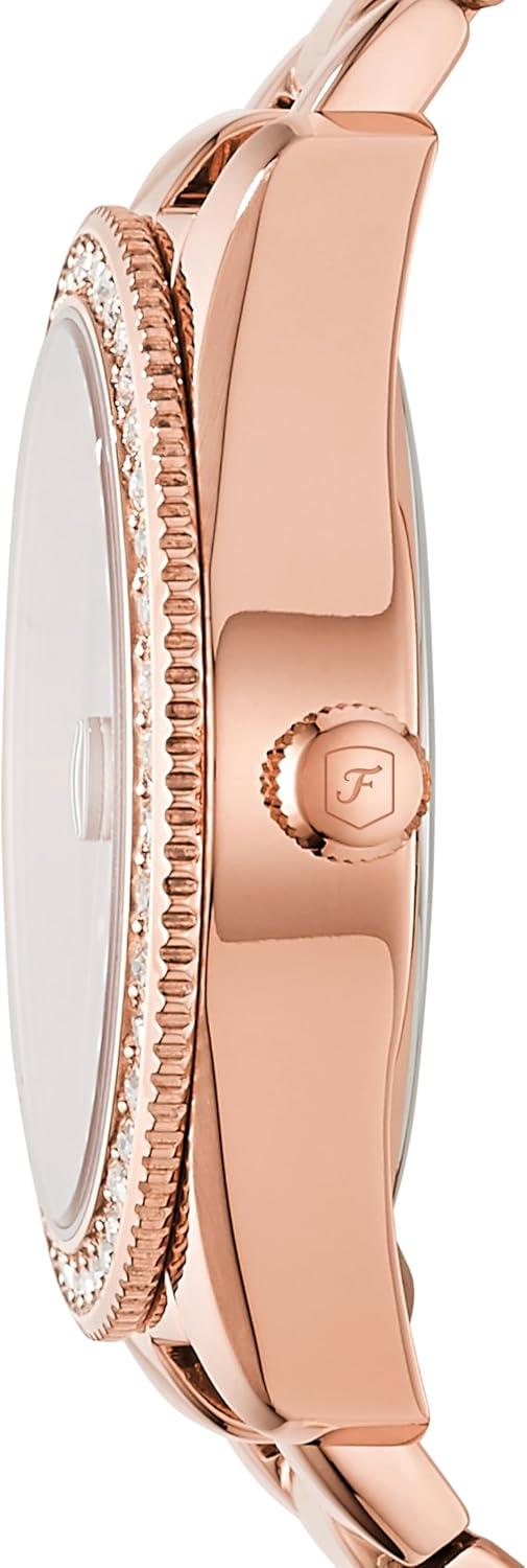imageFossil Womens Scarlette Mini Quartz Stainless Steel ThreeHand Watch Color Rose Gold Glitz Model ES4318