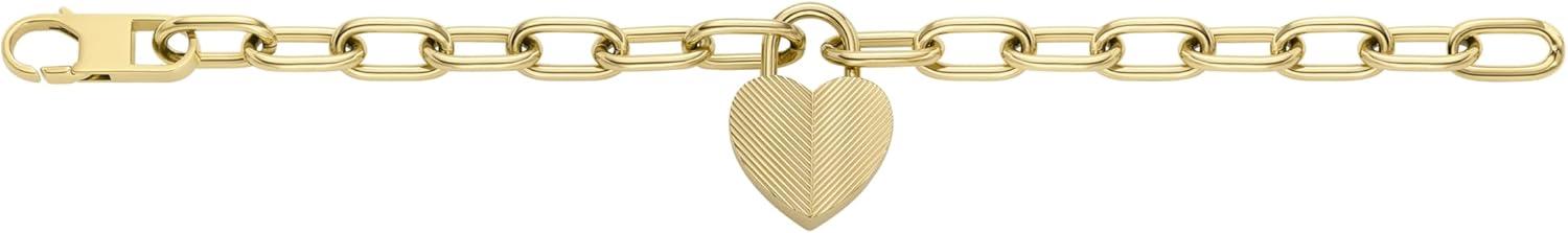 imageFossil Womens Stainless Steel Chain BraceletHarlow Gold Heart Chain