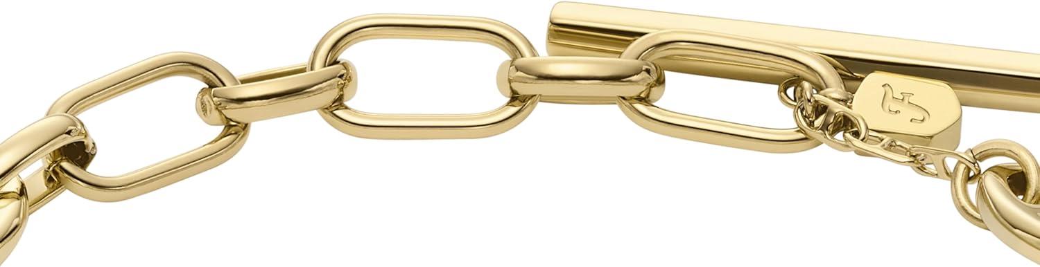 imageFossil Womens Stainless Steel Chain BraceletHeritage DLink Toggle