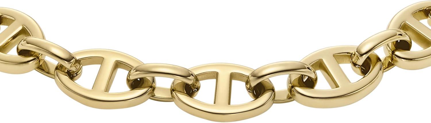 imageFossil Womens Stainless Steel Chain BraceletHeritage DLink Toggle