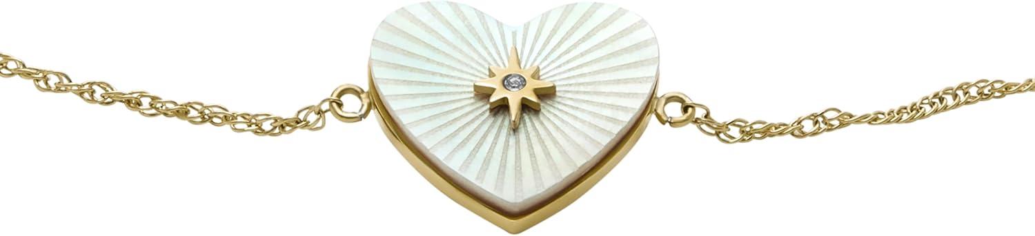 imageFossil Womens Stainless Steel Chain BraceletMOP Heart