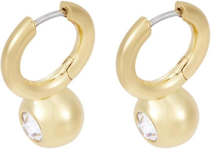 imageFossil Womens Stainless Steel DangleDrop or Hoop Earrings for WomenGold Dangle Hoop