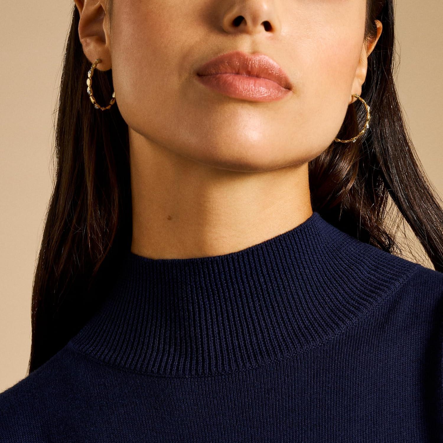 imageFossil Womens Stainless Steel DangleDrop or Hoop Earrings for WomenGold Sutton Medium Hoop