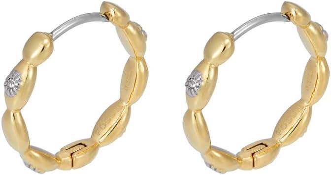 imageFossil Womens Stainless Steel DangleDrop or Hoop Earrings for WomenGold Sutton Small Hoop