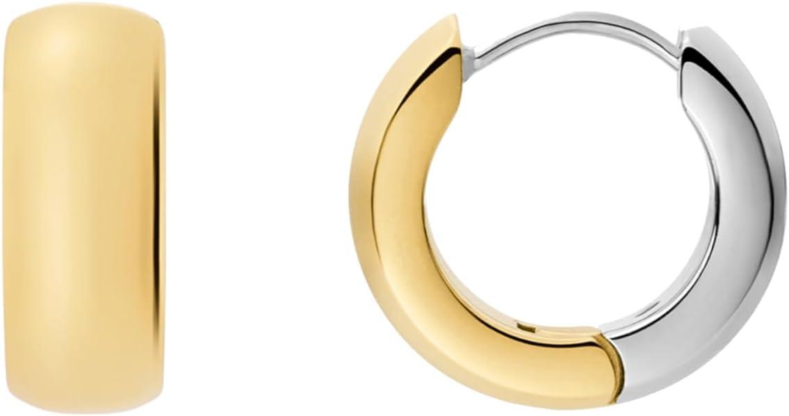 imageFossil Womens Stainless Steel DangleDrop or Hoop Earrings for WomenGoldSilver Ellis Hoop