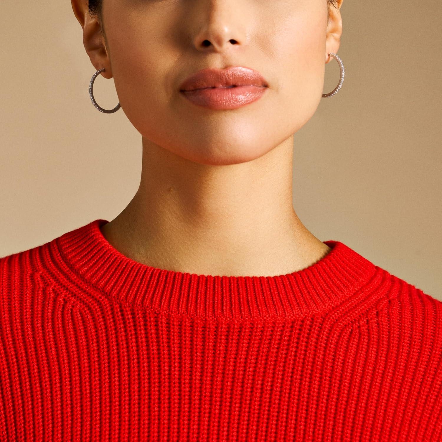 imageFossil Womens Stainless Steel DangleDrop or Hoop Earrings for WomenSilver Ellis Hoop