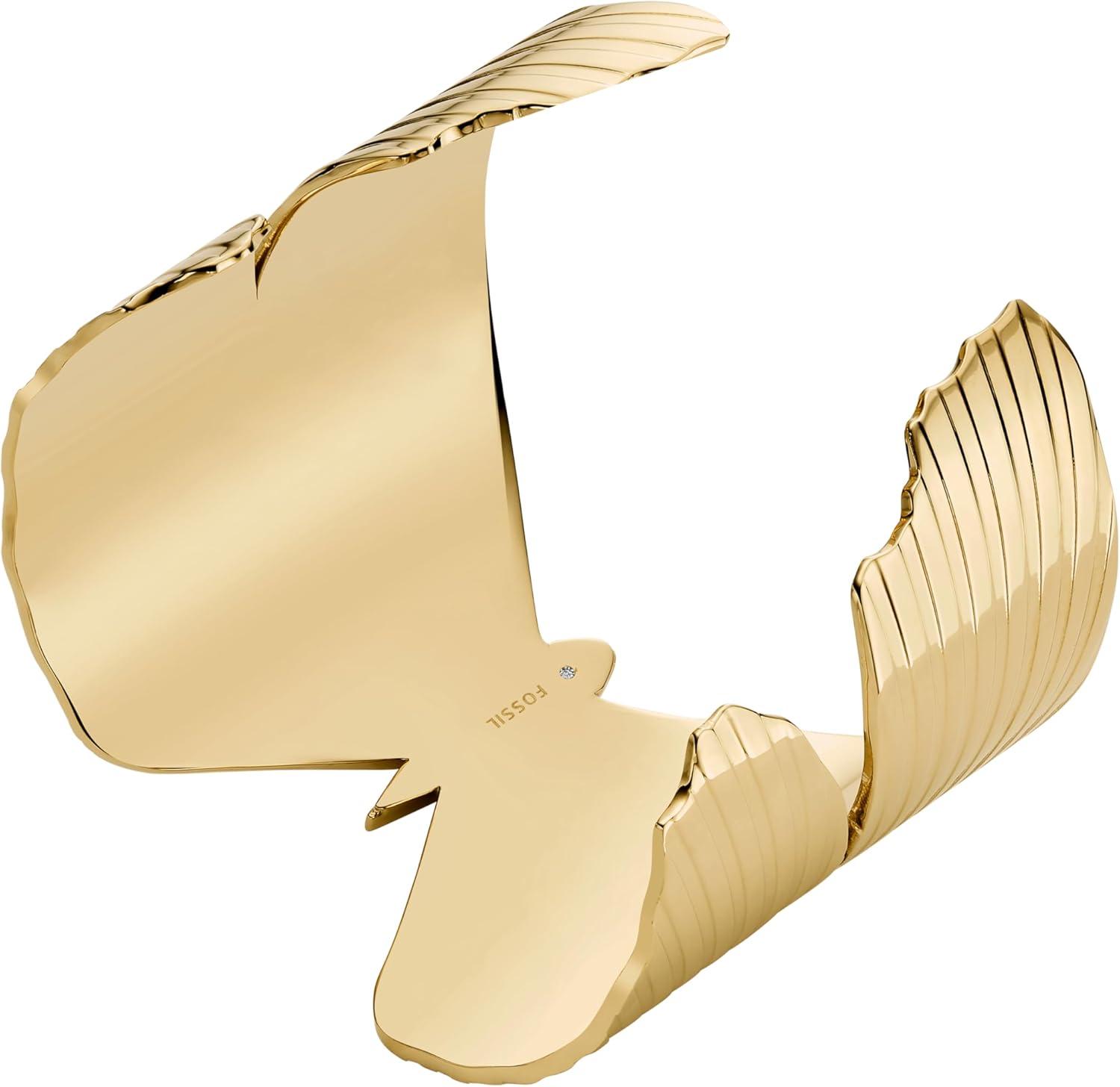 imageFossil Womens Stainless Steel GoldTone Bangle BraceletButterfly Cuff