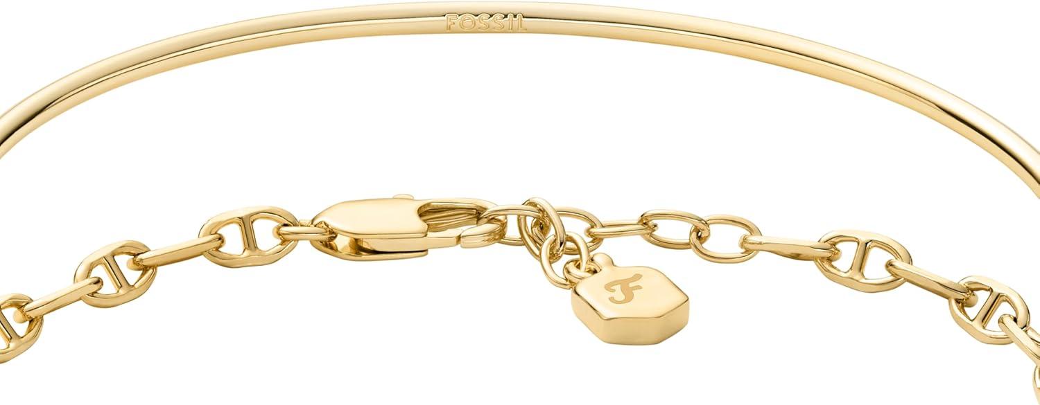 imageFossil Womens Stainless Steel GoldTone Bangle BraceletGold Cuff Bracelet Set