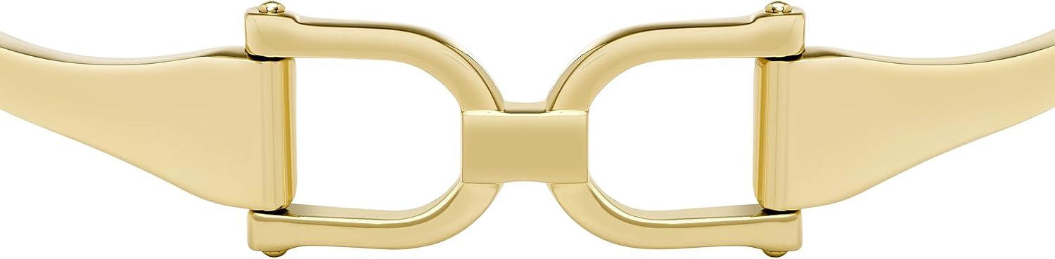 imageFossil Womens Stainless Steel GoldTone Bangle BraceletGold Heritage DLink Bangle