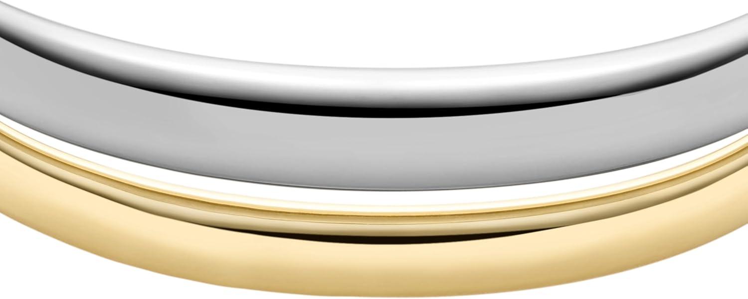 imageFossil Womens Stainless Steel GoldTone Bangle BraceletGoldSilver Ellis Bangle