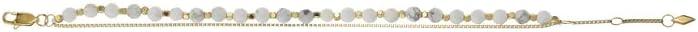 imageFossil Womens Stainless Steel GoldTone Beaded BraceletGoldHowlite
