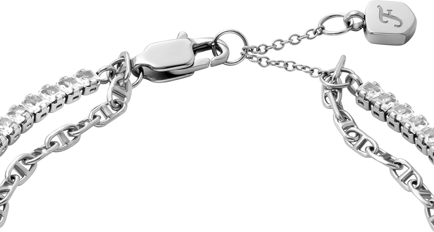 imageFossil Womens Sterling Silver or SilverTone Stainless Steel Chain Bracelet for WomenHeritage Chain