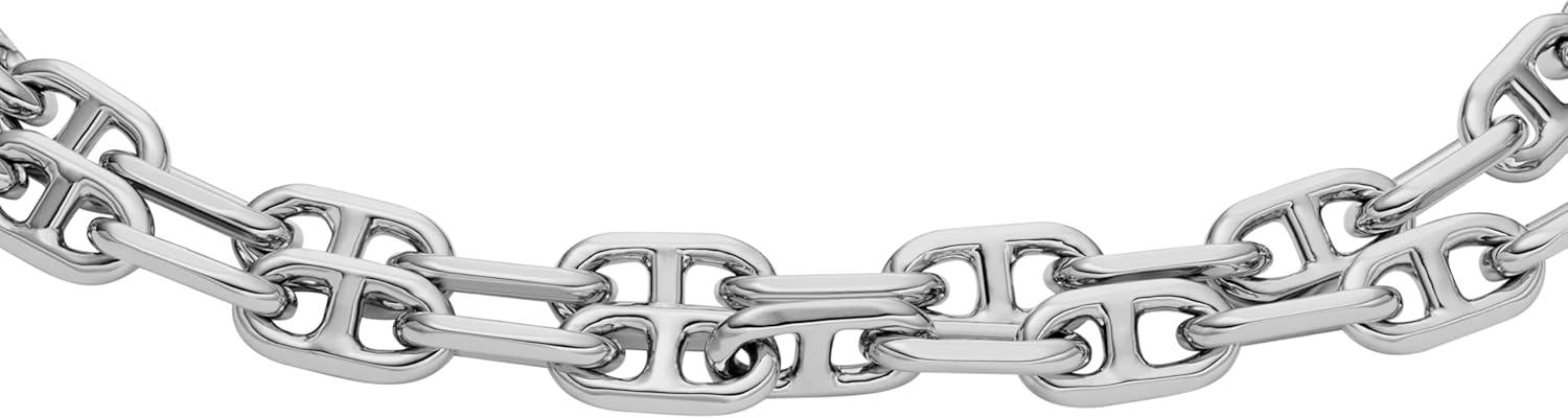 imageFossil Womens Sterling Silver or SilverTone Stainless Steel Chain Bracelet for WomenHeritage Double Wrap