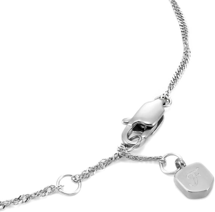 imageFossil Womens Sterling Silver or SilverTone Stainless Steel Chain Bracelet for WomenSilver Heart Chain