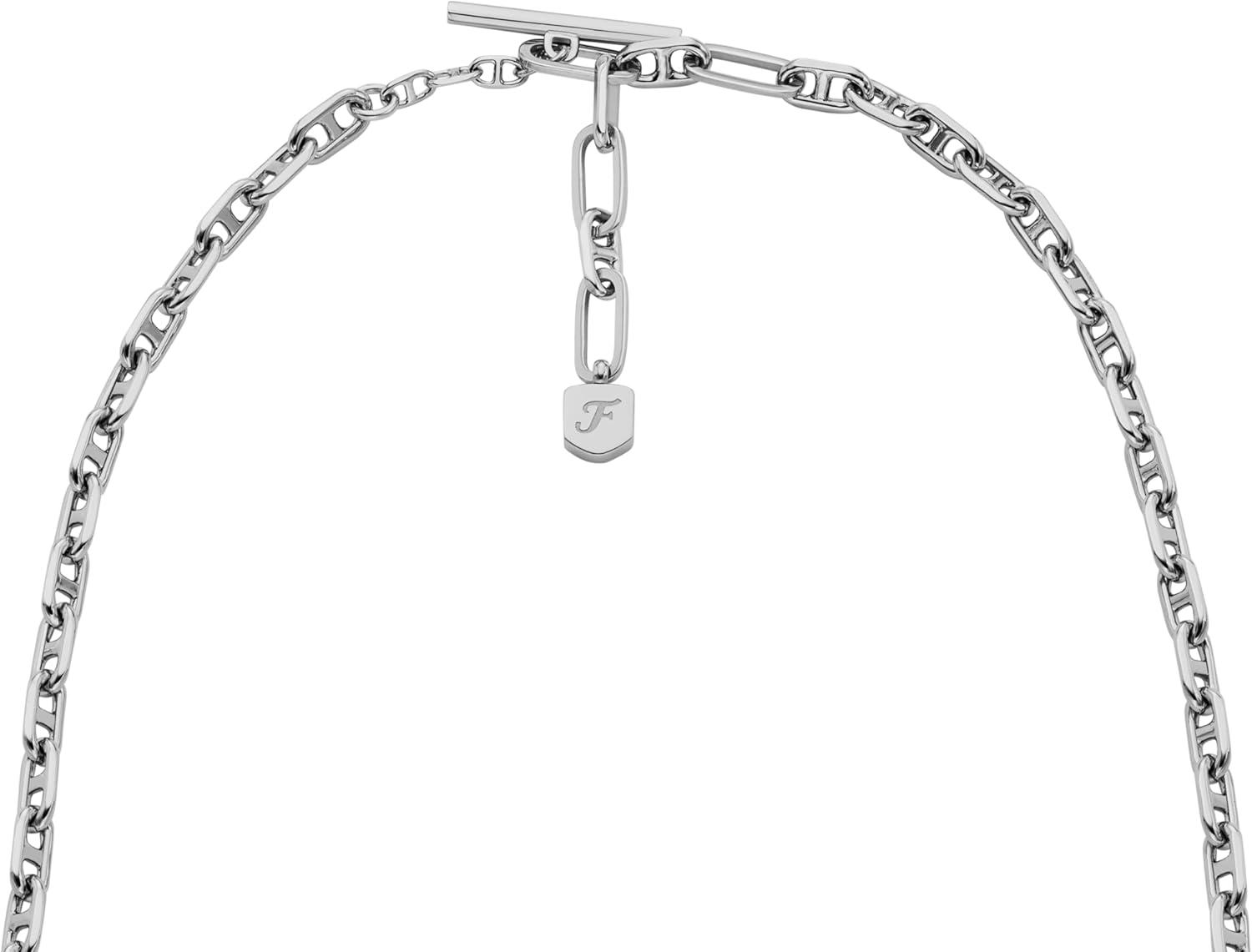imageFossil Womens Sterling Silver or SilverTone Stainless Steel Pendant Chain Necklace for WomenHeritage Chain