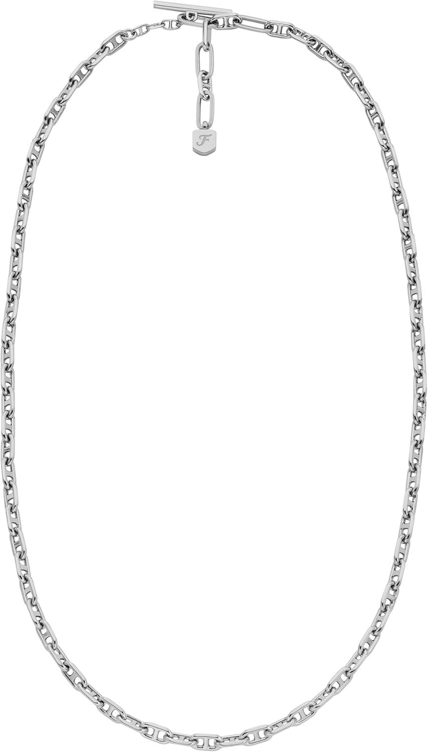 imageFossil Womens Sterling Silver or SilverTone Stainless Steel Pendant Chain Necklace for WomenHeritage Chain