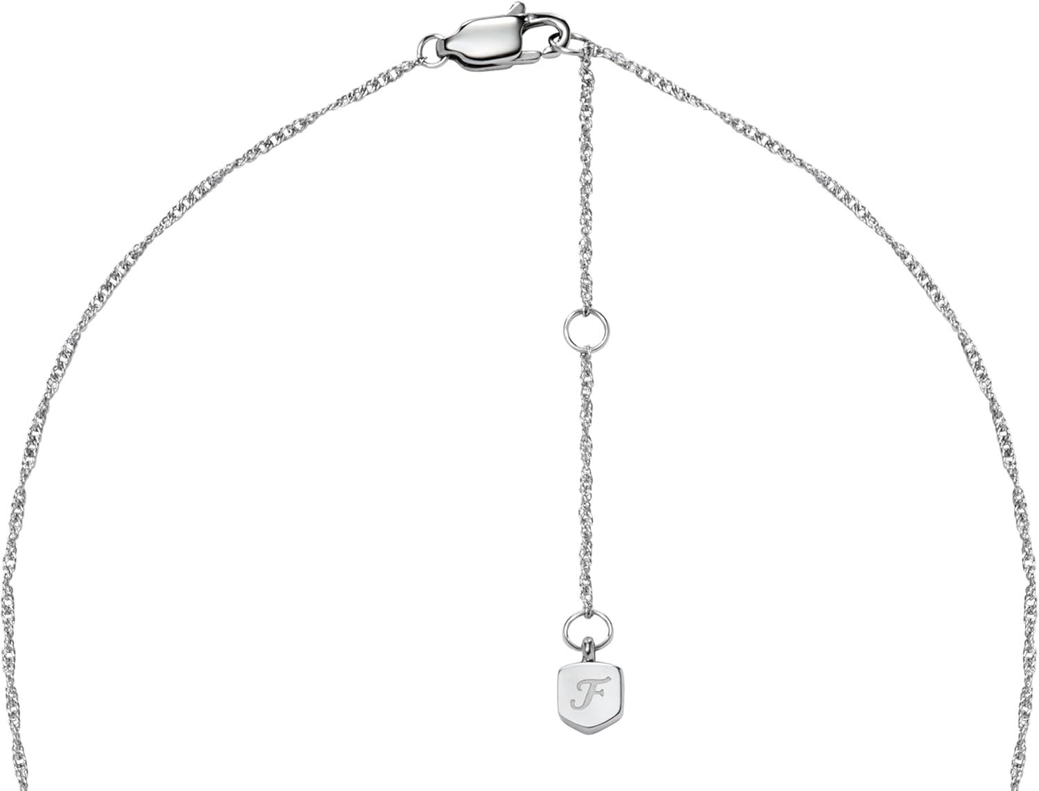 imageFossil Womens Sterling Silver or SilverTone Stainless Steel Pendant Chain Necklace for WomenSilver Heart Pendant