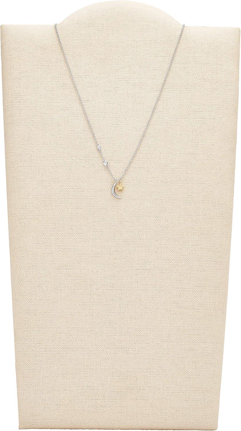imageFossil Womens Sterling Silver or SilverTone Stainless Steel Pendant Chain Necklace for WomenSilver Star Moon