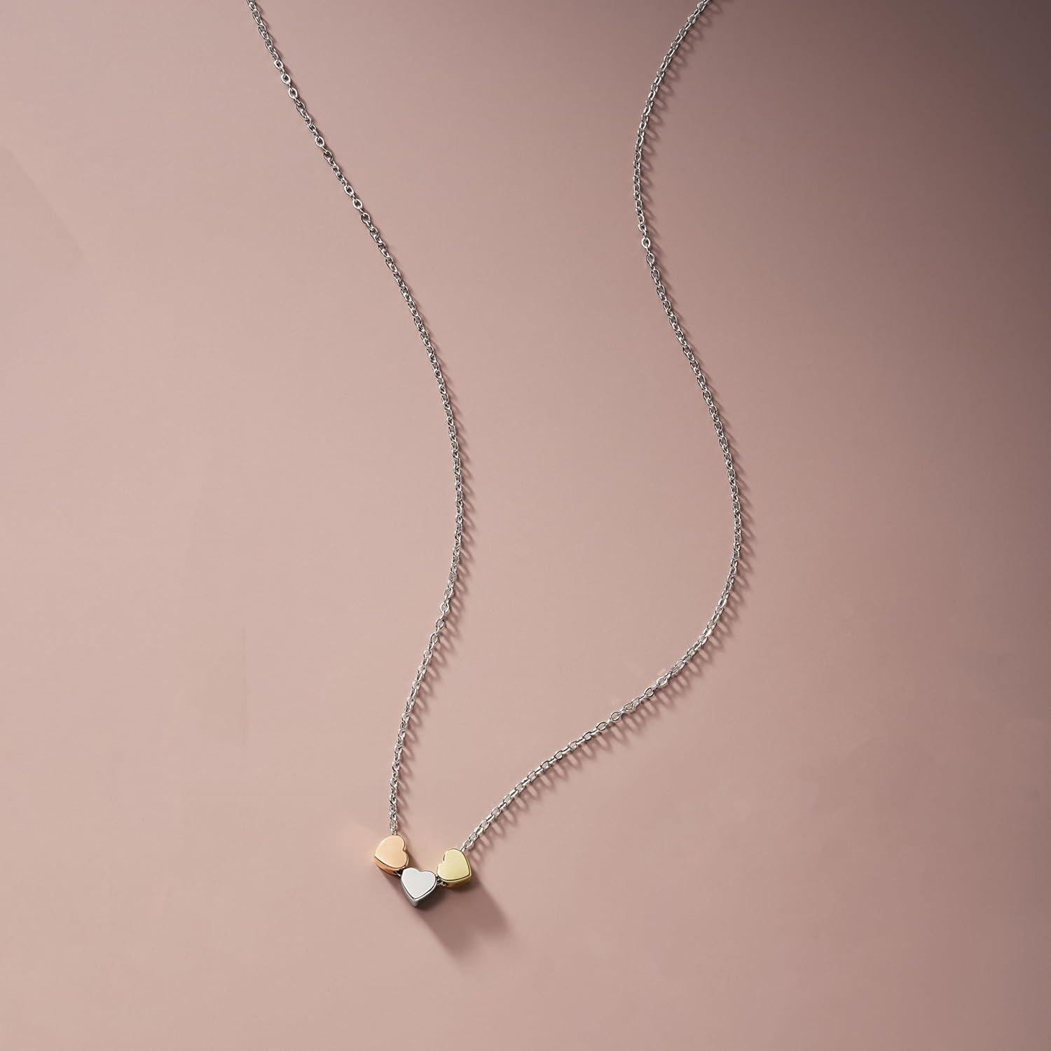 imageFossil Womens Sterling Silver or SilverTone Stainless Steel Pendant Chain Necklace for WomenSilver TriTone Heart