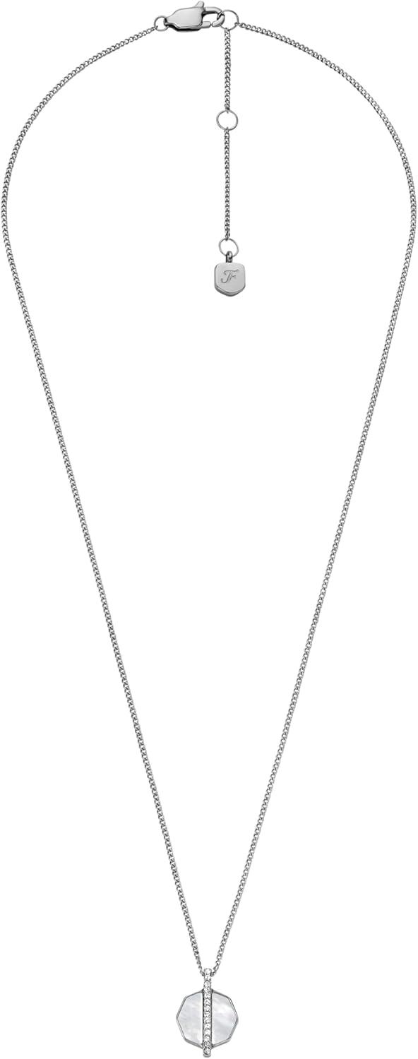 imageFossil Womens Sterling Silver or SilverTone Stainless Steel Pendant Chain Necklace for WomenSilverMOP Chain