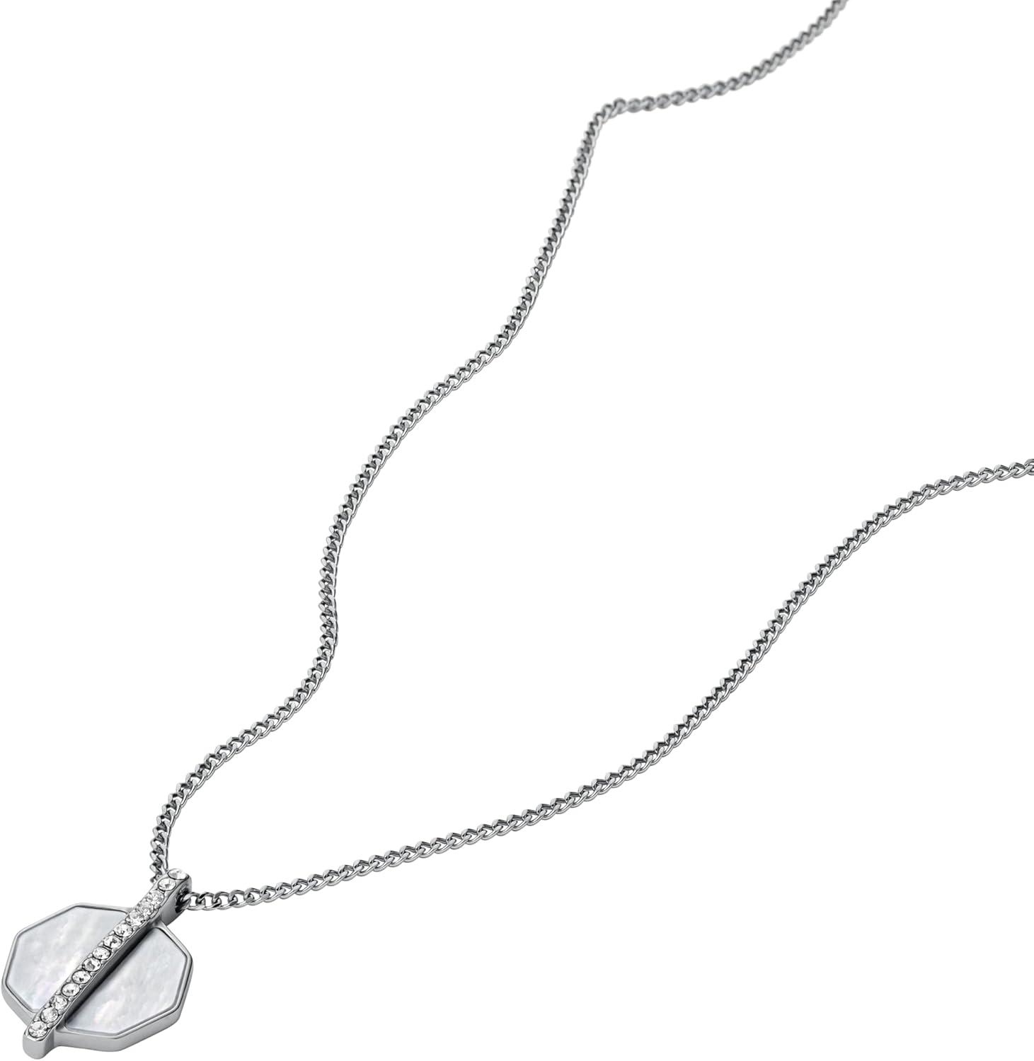imageFossil Womens Sterling Silver or SilverTone Stainless Steel Pendant Chain Necklace for WomenSilverMOP Chain