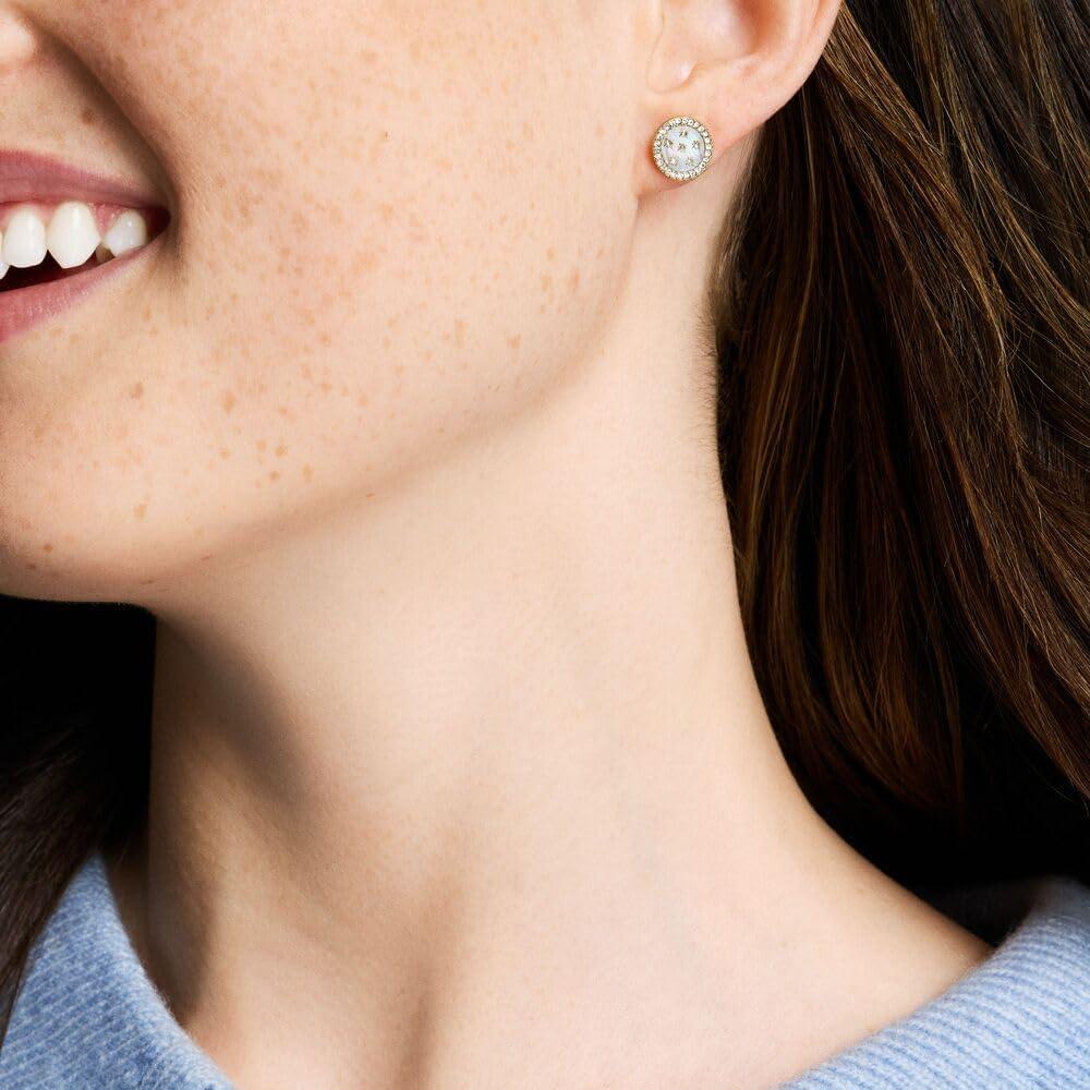 imageFossil Womens Sterling Silver or Stainless Steel Stud Earrings for WomenGold Classic MOP Disc