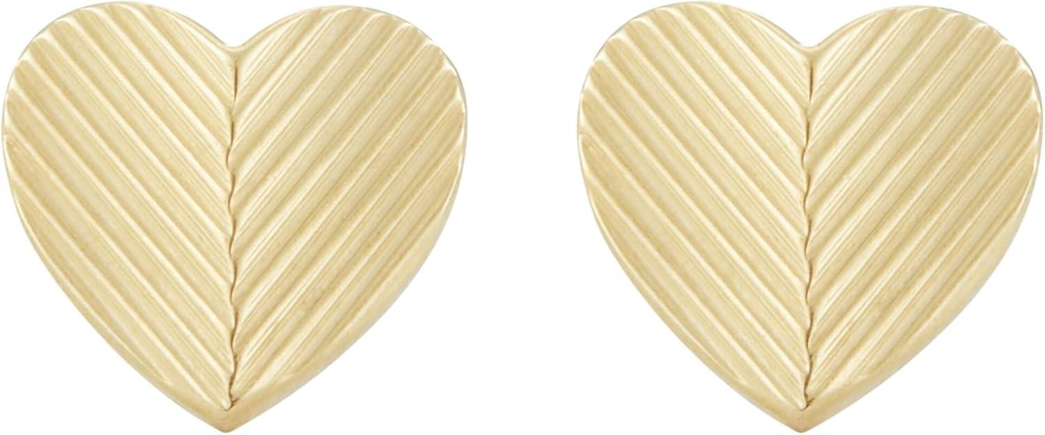 imageFossil Womens Sterling Silver or Stainless Steel Stud Earrings for WomenGold Harlow Linear Heart