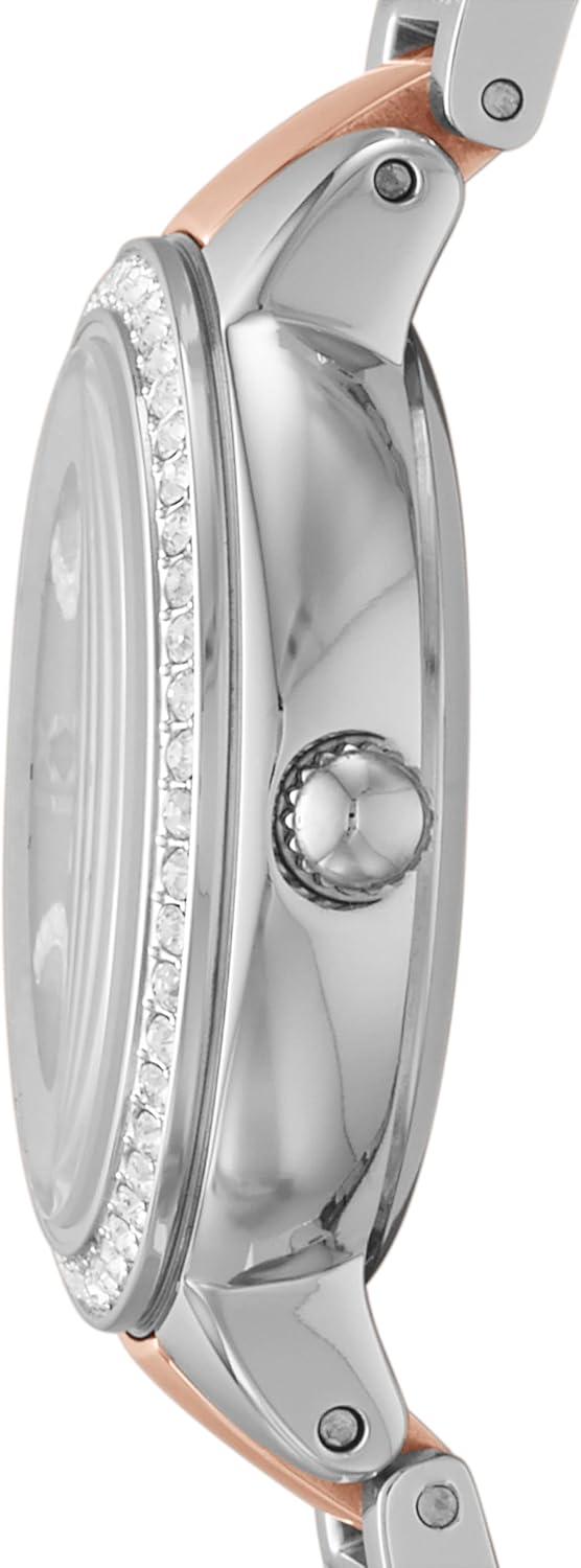 imageFossil Womens Virginia Quartz Stainless Steel ThreeHand WatchSilverPink