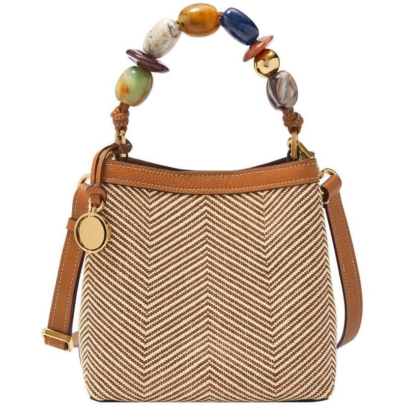 imageFossil Jessie Small Bucket Crossbody BagChevron Straw