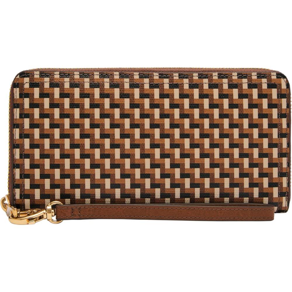 imageFossil Logan Zip Around Clutch Wallet NebulaNeutral Woven Print
