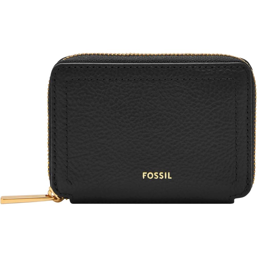 imageFossil Logan Zip Card Case Black with KeychainBlack