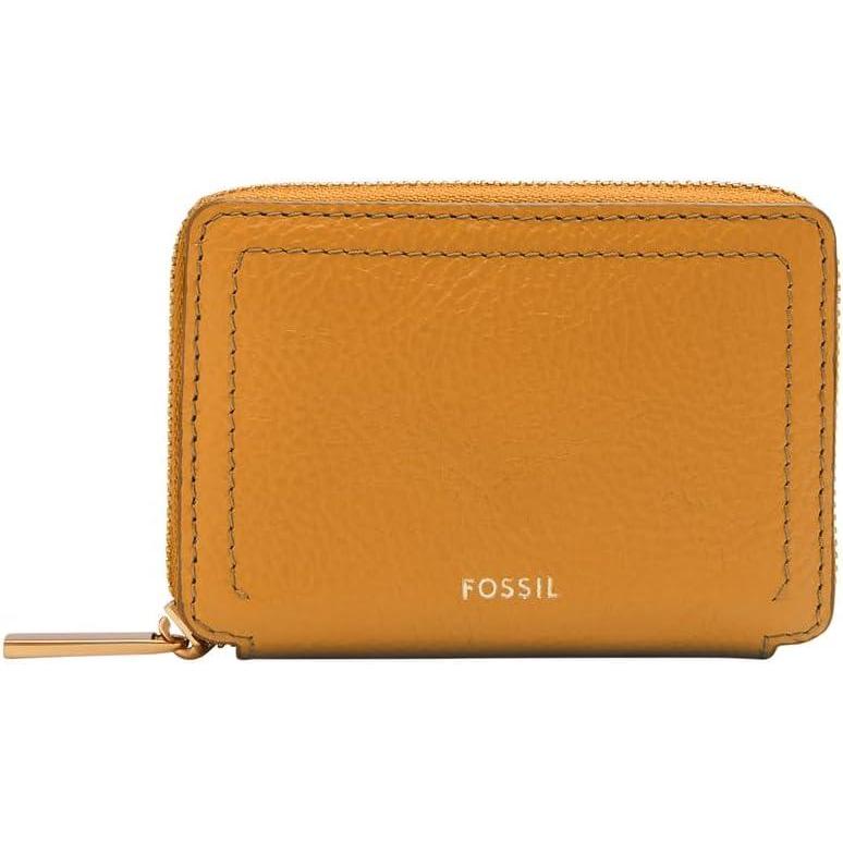 imageFossil Logan Zip Card Case Black with KeychainOchre