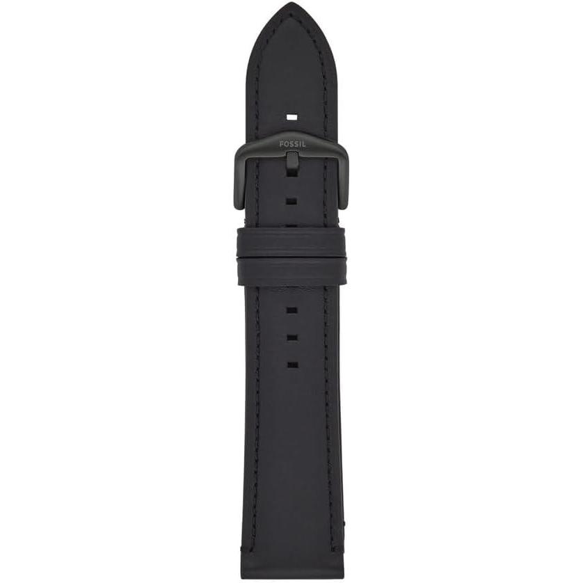 imageFossil Mens 22mm Dark Brown LiteHide Leather Watch BandBlack LeatherBlack