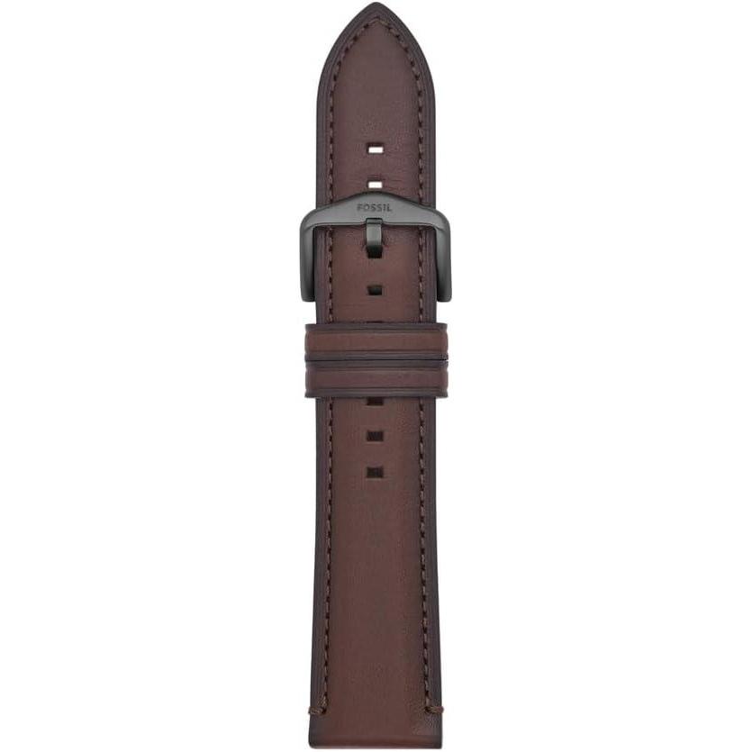 imageFossil Mens 22mm Dark Brown LiteHide Leather Watch BandBrown LeatherGunmetal