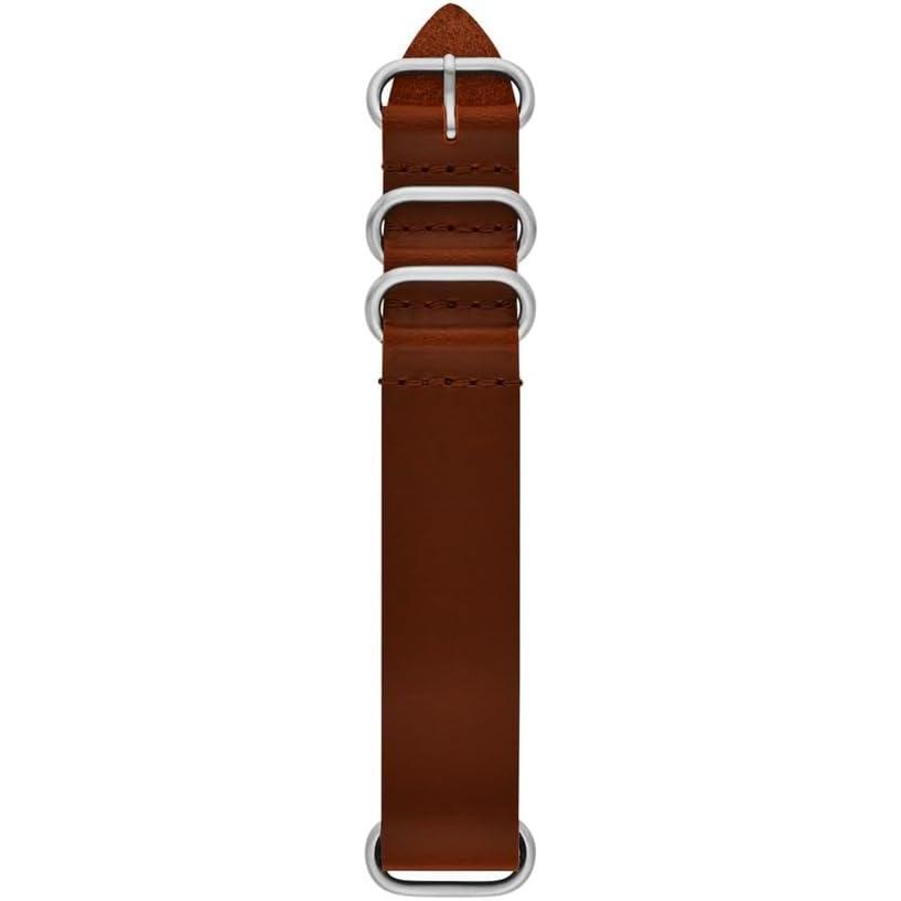 imageFossil Mens 22mm Dark Brown LiteHide Leather Watch BandBrownSilver