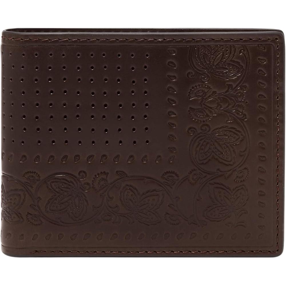imageFossil Mens Derrick Bifold Coin Pocket WalletBrown Bandana