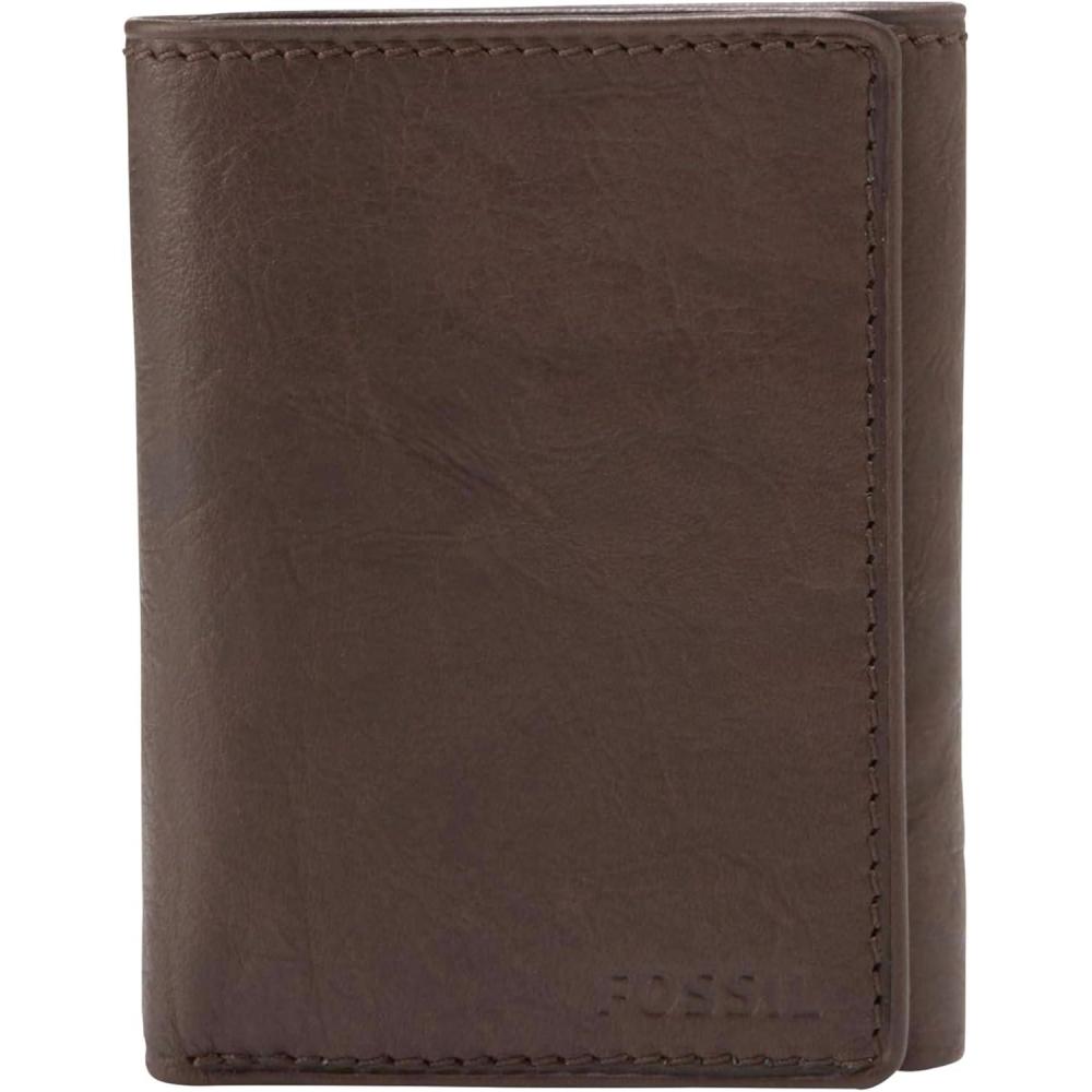 imageFossil Mens Ingram Leather Trifold with ID Window Wallet Brown Model ML3289200Ingram Brown