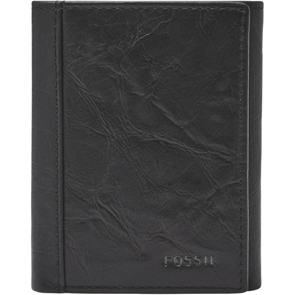 imageFossil Mens Ingram Leather Trifold with ID Window Wallet Brown Model ML3289200Neel Black