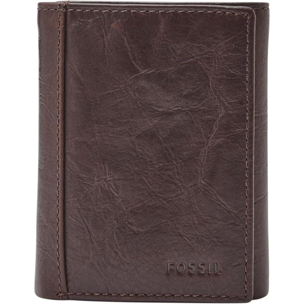 imageFossil Mens Ingram Leather Trifold with ID Window Wallet Brown Model ML3289200Neel Brown