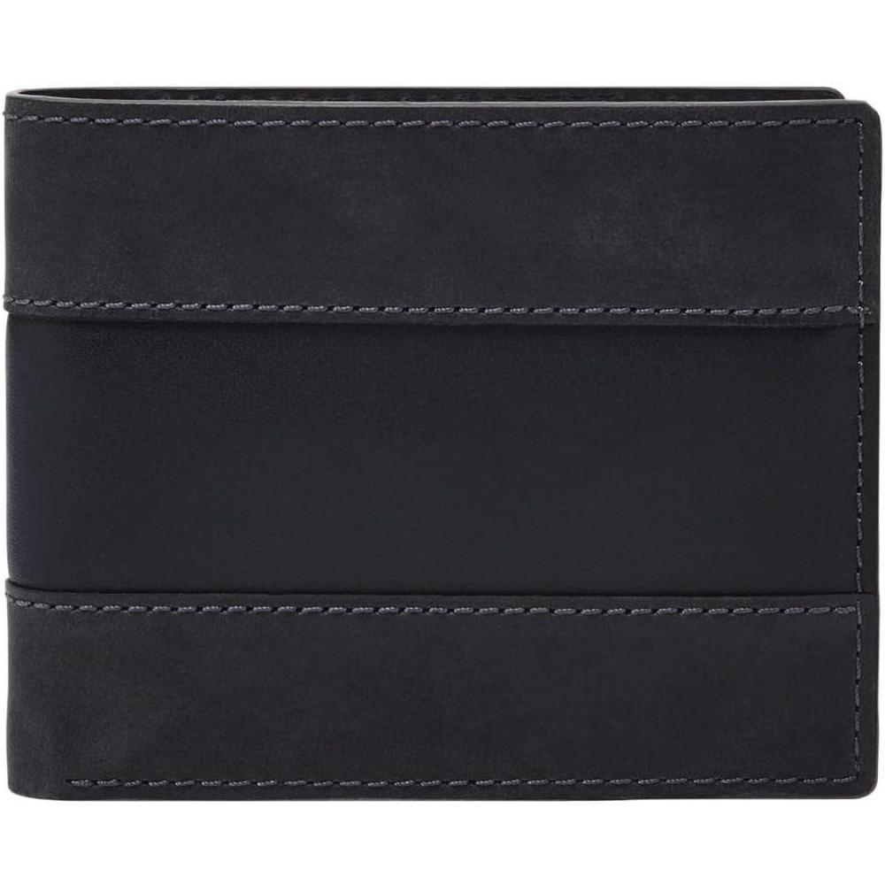 imageFossil Mens Leather Bifold Wallet with Flip ID Window for MenEverett Midnight Navy