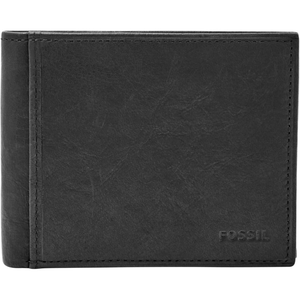 imageFossil Mens Leather Bifold Wallet with Flip ID Window for MenIngram Black