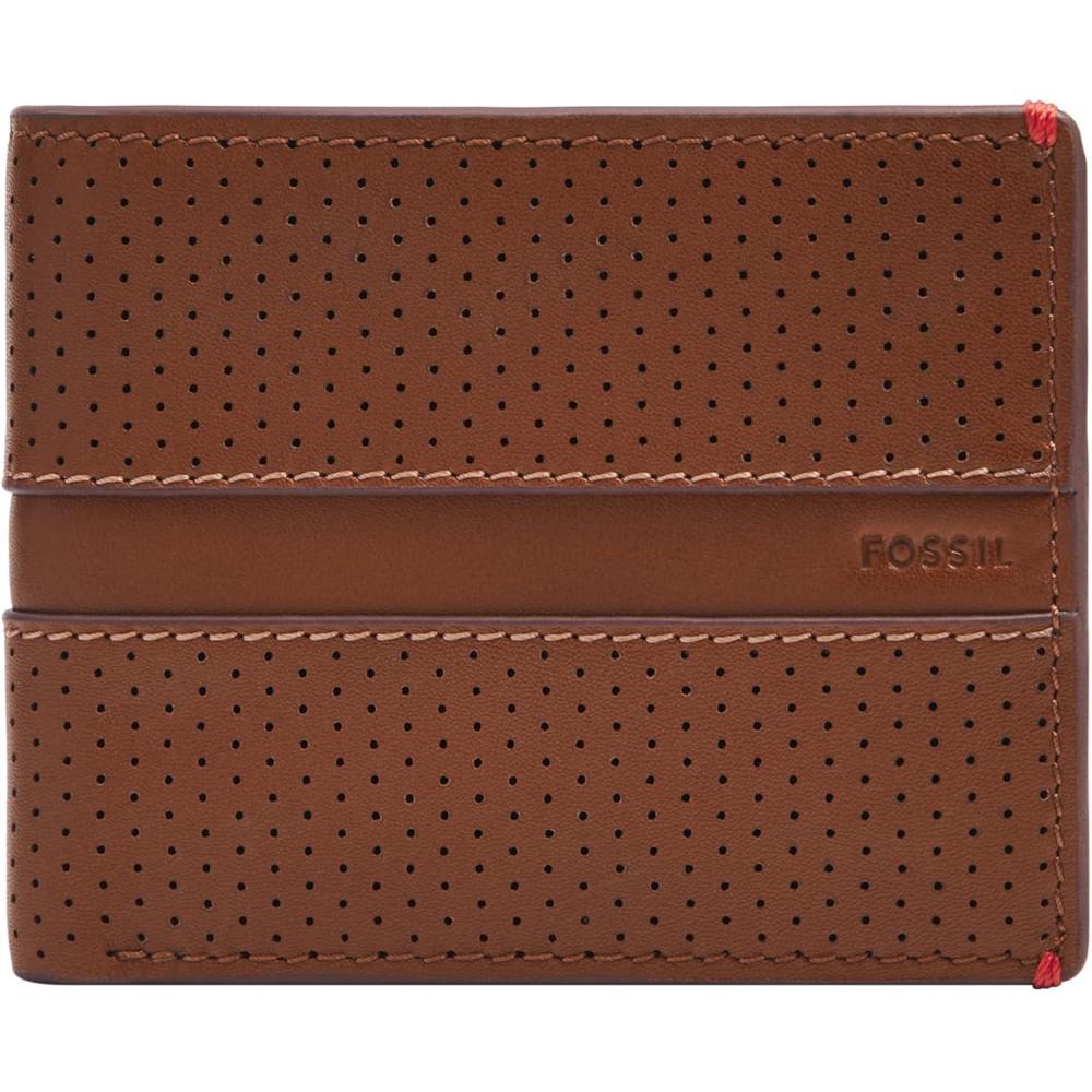 imageFossil Mens Leather Bifold Wallet with Flip ID Window for MenSport Tourer Brown