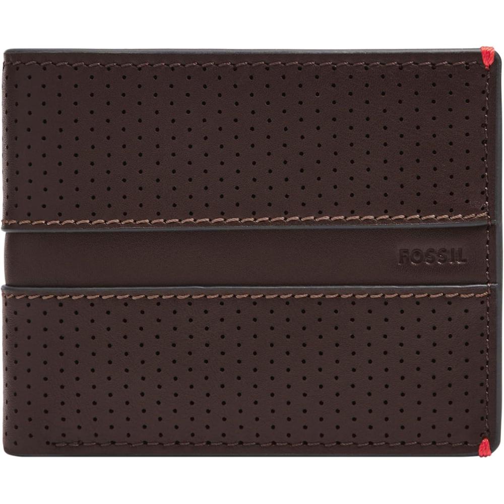 imageFossil Mens Leather Bifold Wallet with Flip ID Window for MenSport Tourer Mink Brown