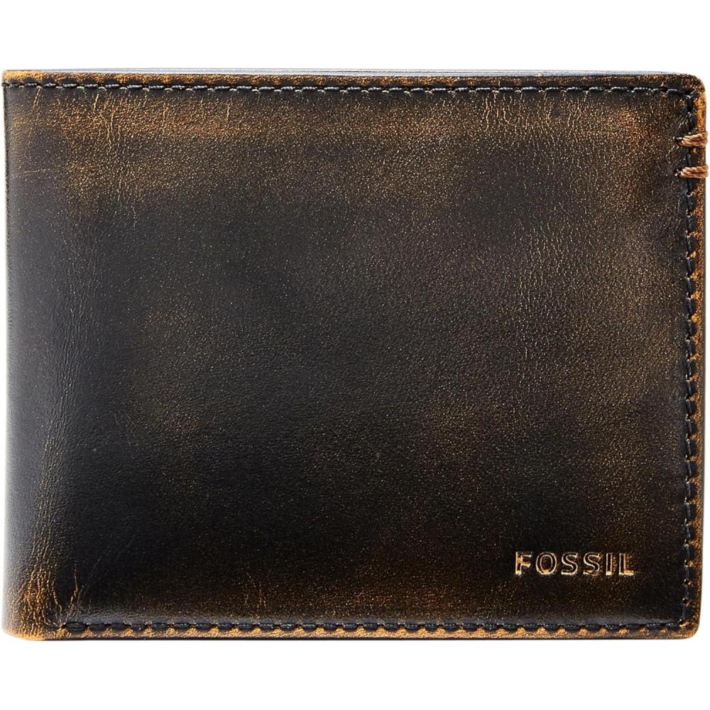 imageFossil Mens Leather Bifold Wallet with Flip ID Window for MenWade Black Vintage