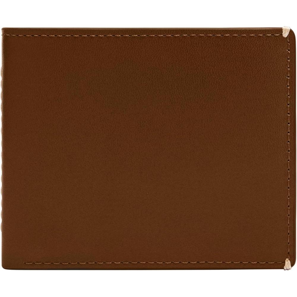 imageFossil Mens Leather Bifold Wallet with Flip ID Window for MenWestover Brown