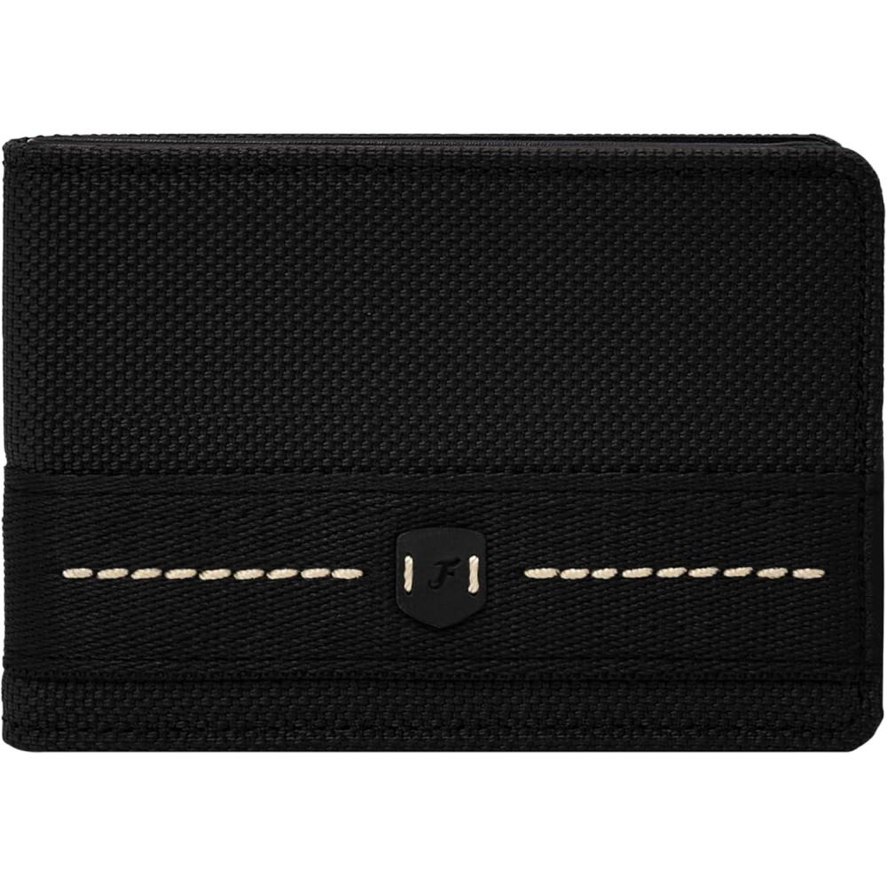 imageFossil Mens Leather Slim Minimalist Bifold Front Pocket Wallet for MenBlack