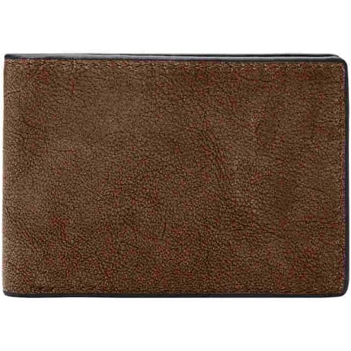 imageFossil Mens Leather Slim Minimalist Bifold Front Pocket Wallet for MenSteven Medium Brown