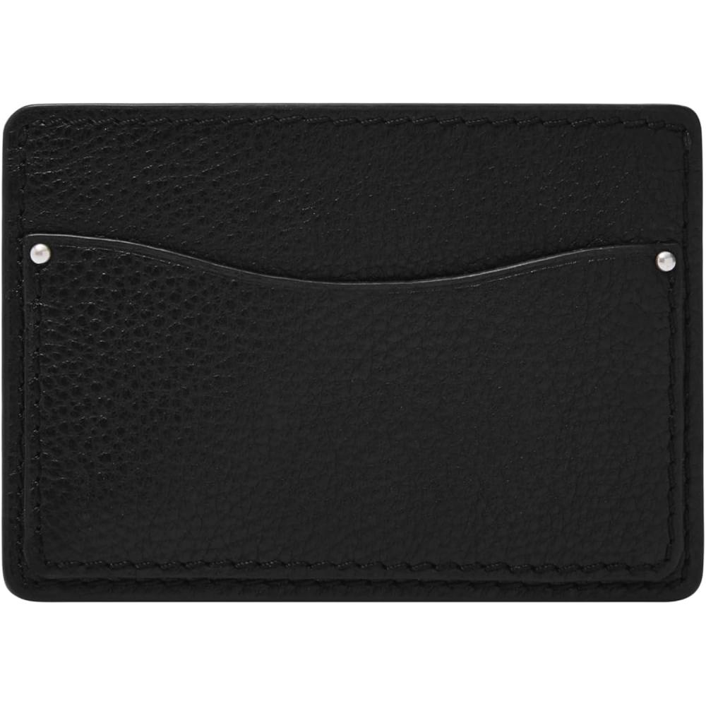 imageFossil Mens Leather Slim Minimalist Card Case Front Pocket WalletAnderson Black
