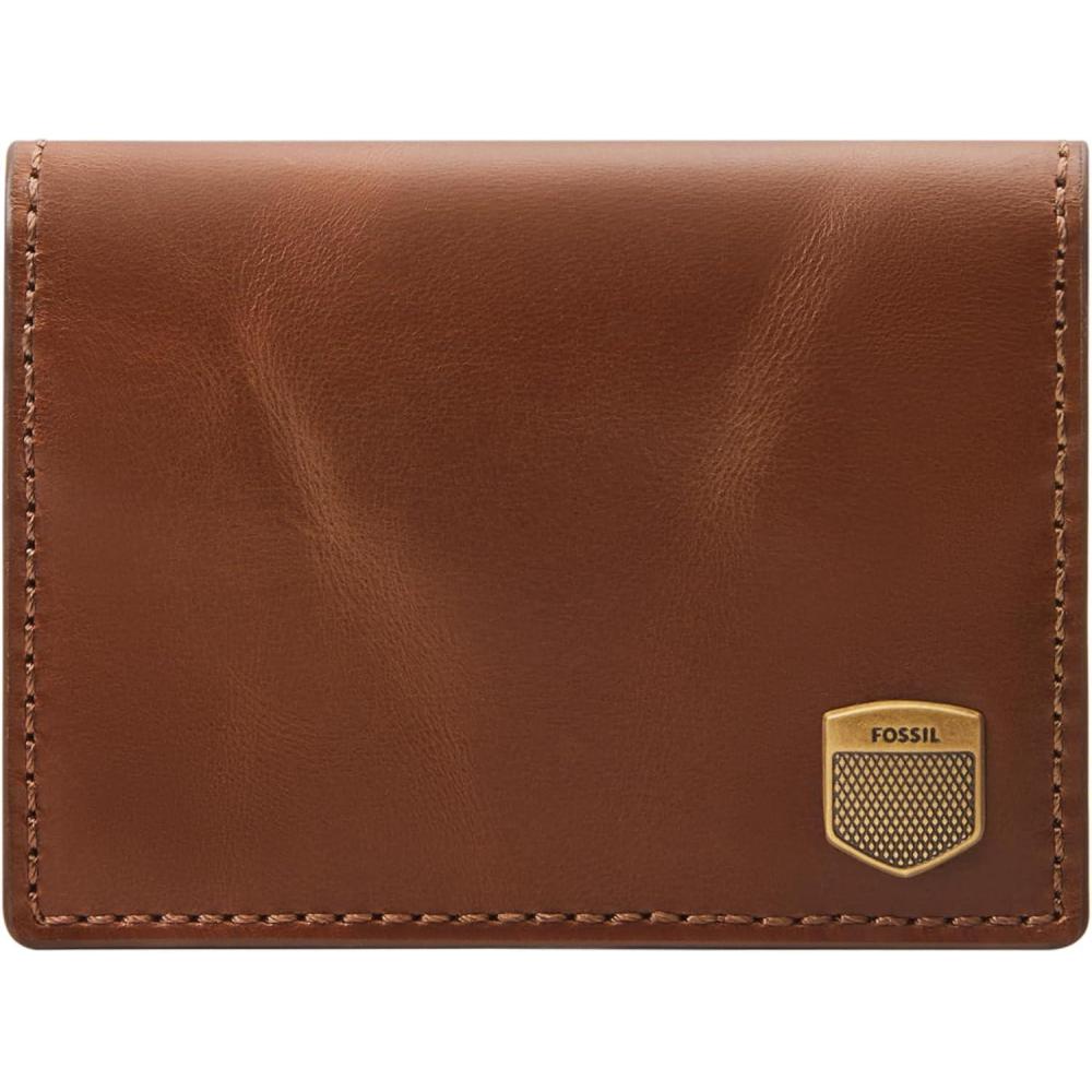 imageFossil Mens Leather Slim Minimalist Card Case Front Pocket WalletHayes Brown