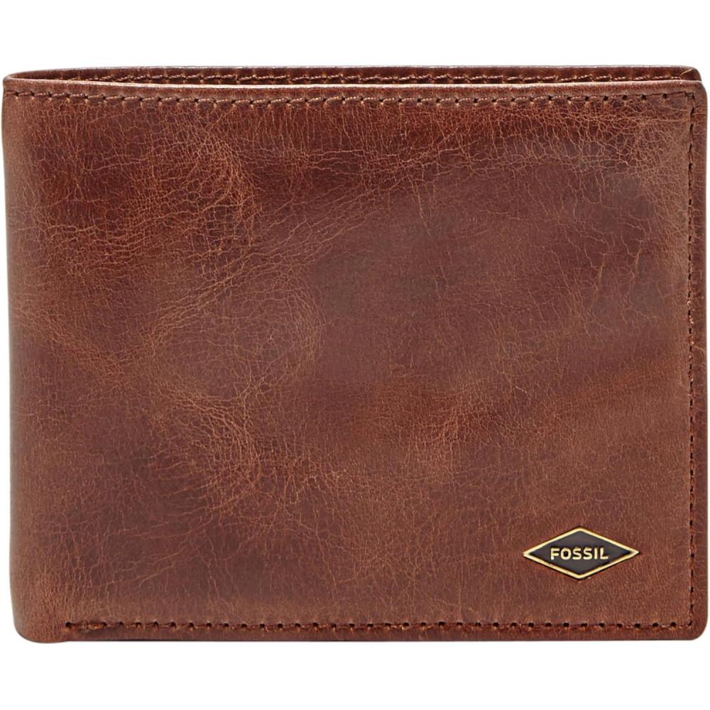imageFossil Mens Ryan Leather RFID Blocking Bifold Flip ID WalletBrown